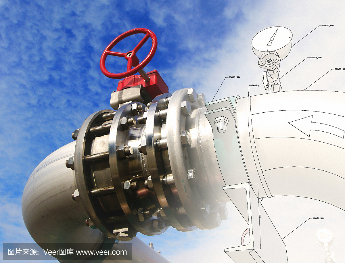 工業(yè)園區(qū)、鋼鐵管道、閥門迎藍(lán)天